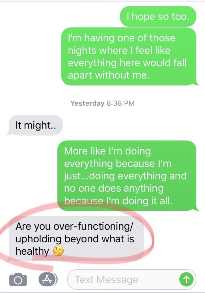 texts with my therapist, this week's inspiration